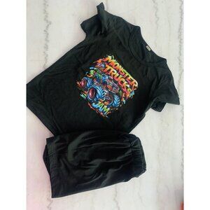 Boys Graphic Monster Truck T-Shirt & Shorts Set Cotton Blend Multiple Colors Siz